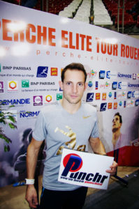 Renaud Lavillenie avec le logo Punch