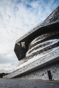 Photo de détail de la Philharmonie de Paris par l'architecte Jean Nouvel